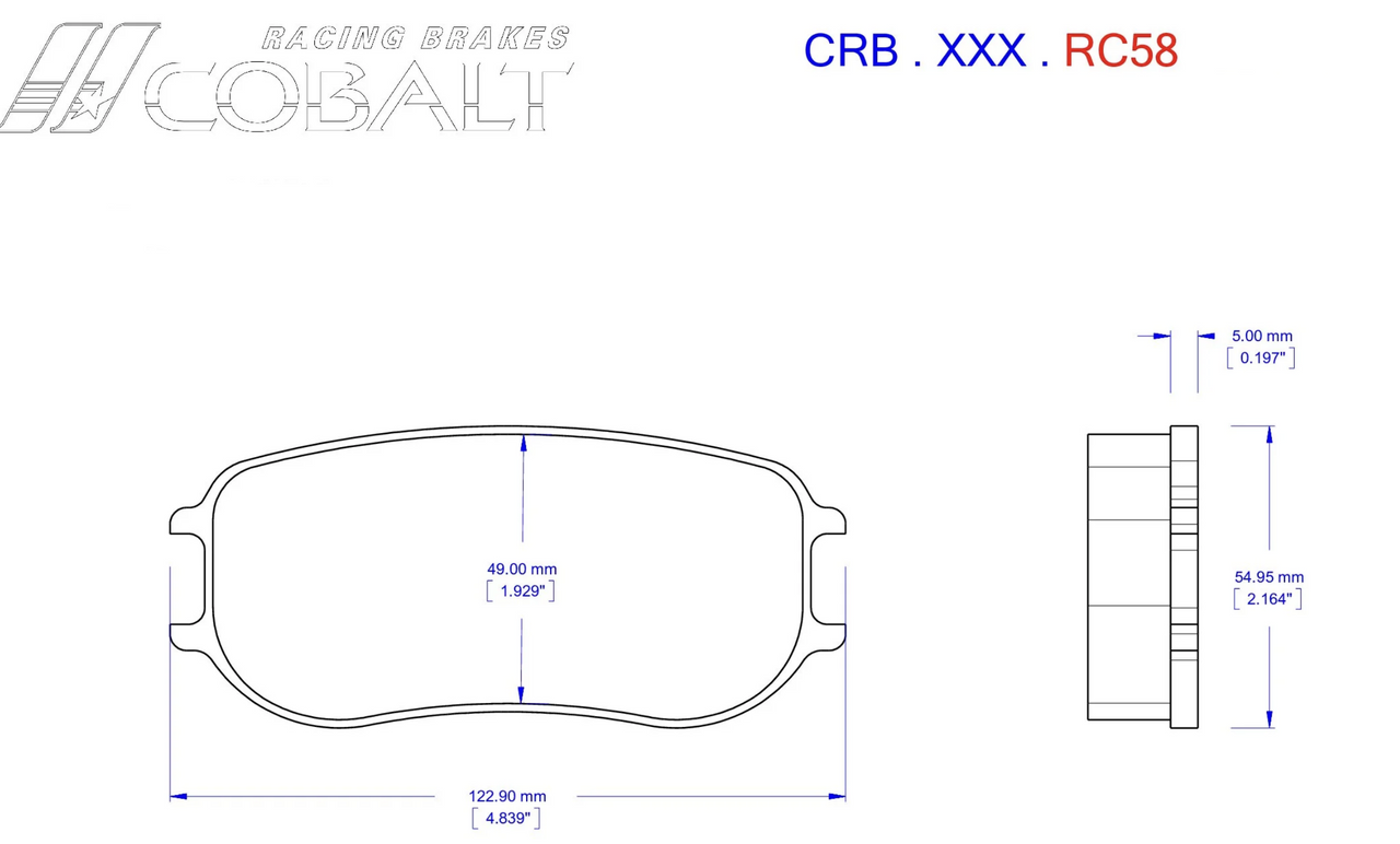 Cobalt Brake Pads RC58 Brake Pads (Rear)