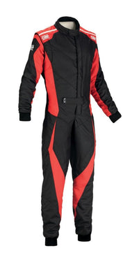 Thumbnail for OMP Tecnica Evo Race Suit Black / Red Front Image