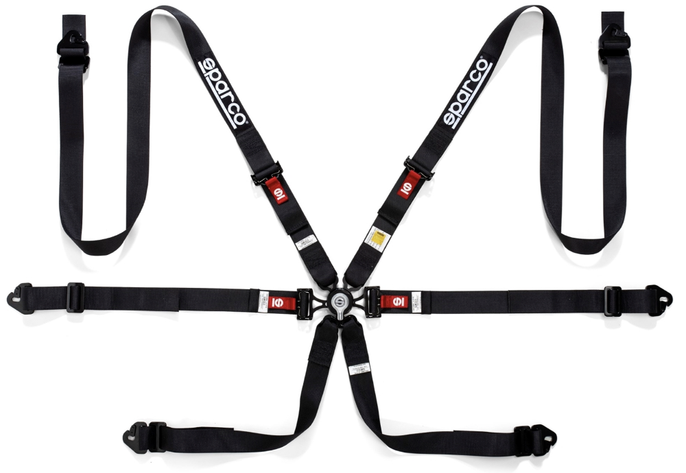 Sparco 6 Point Racing Harness | 2" Steel (Pull Down)