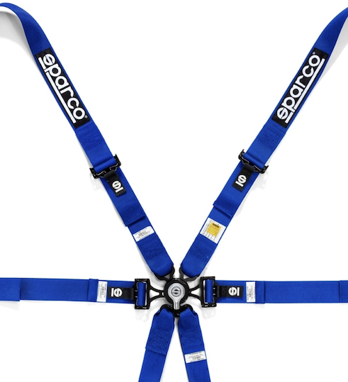 Sparco 6 Point Racing Harness | 2" Steel (Pull Down)