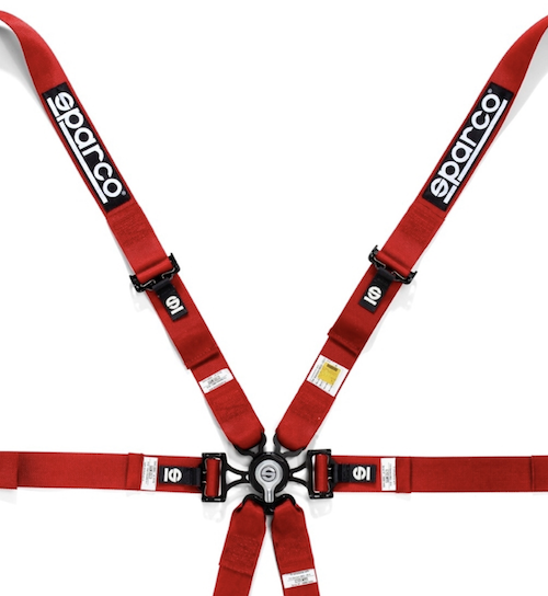 Sparco 6 Point Racing Harness | 2" Steel (Pull Down)