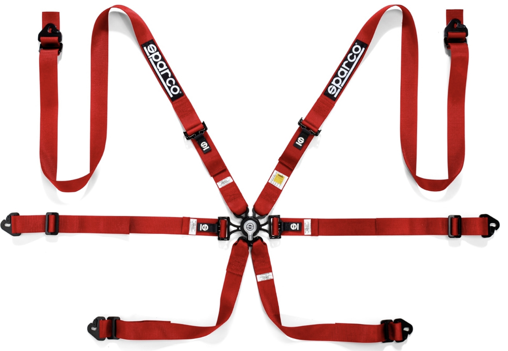 Sparco 6 Point Racing Harness | 2" Steel (Pull Down)