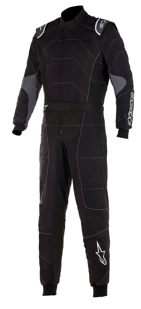 Alpinestars KMX-3 v2 Kart Racing Suit - Competition MotorsportAlpinestars KMX-3 v2 Kart Racing Suit Black / White Front Image