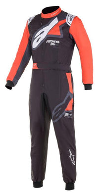 Thumbnail for Alpinestars KMX-9 v2 Graphic 1 Kart Racing Suit - Competition MotorsportAlpinestars KMX-9 v2 Graphic 1 Kart Racing Suit Black / Red Front Image