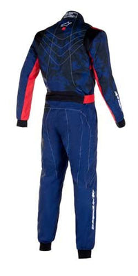 Thumbnail for Alpinestars KMX-9 v2 Graphic 5 Kart Racing Suit - Competition MotorsportAlpinestars KMX-9 v2 Kart Racing Suit Blue Rear Image