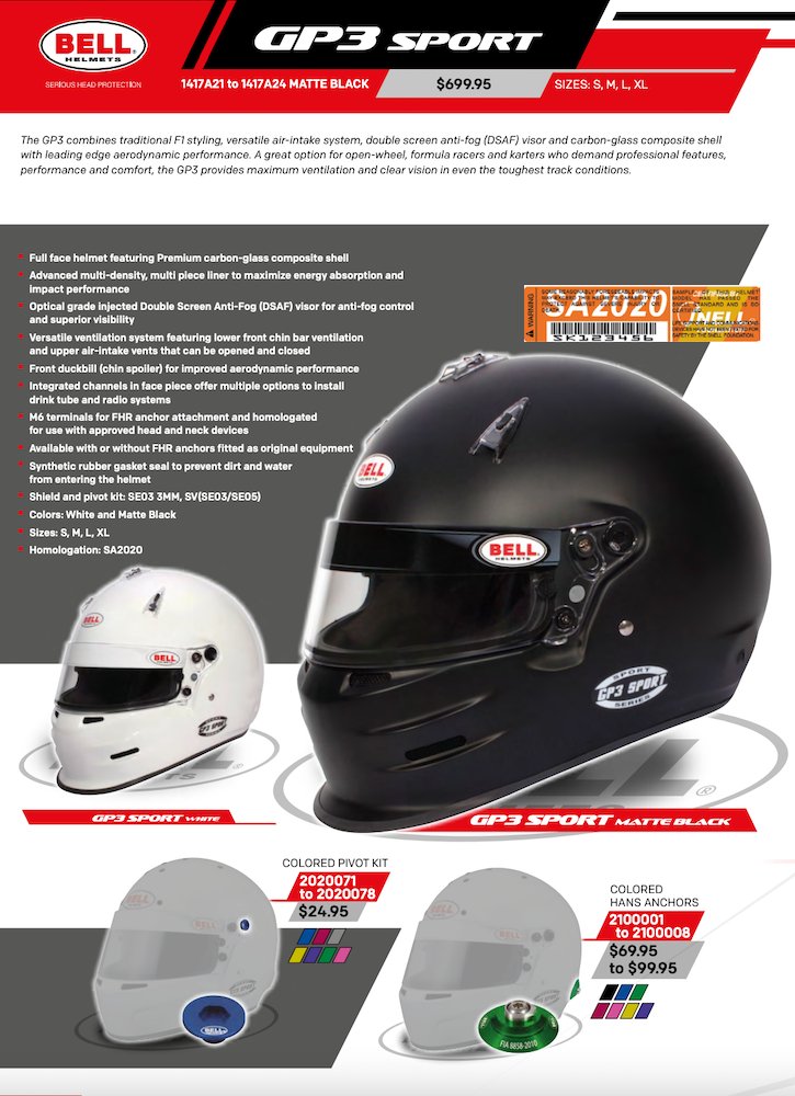 Bell GP.3 Sport Helmet SA2020 - Competition Motorsport