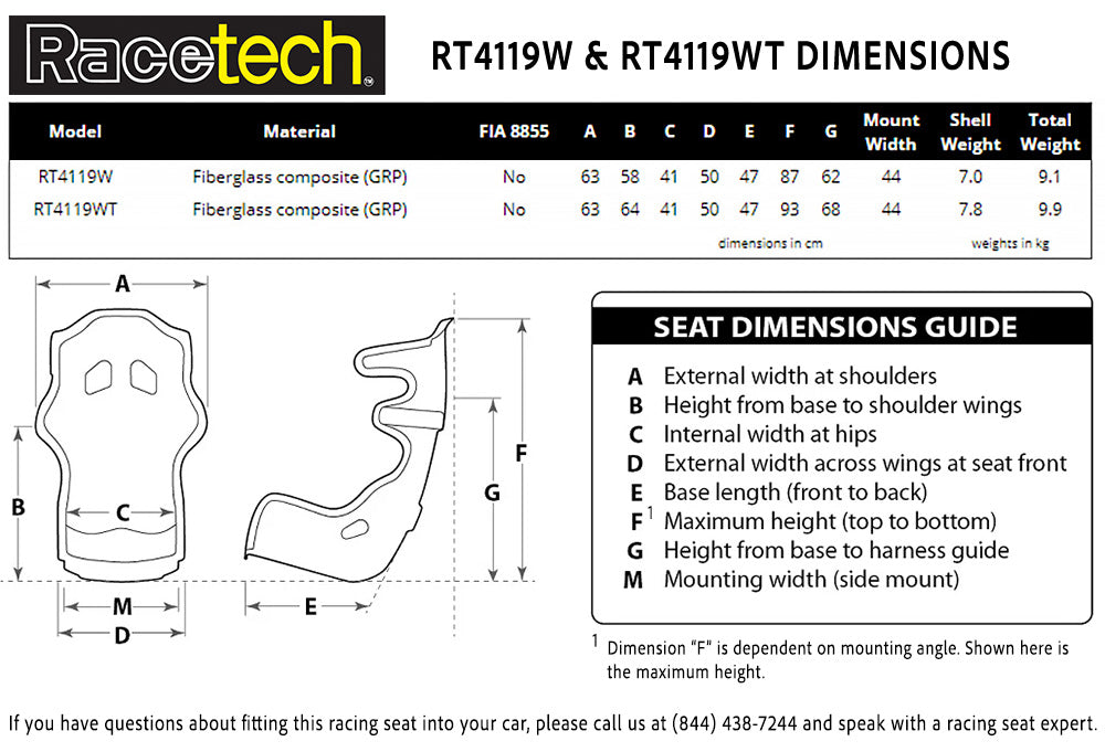 Racetech RT4119W Racing Seat