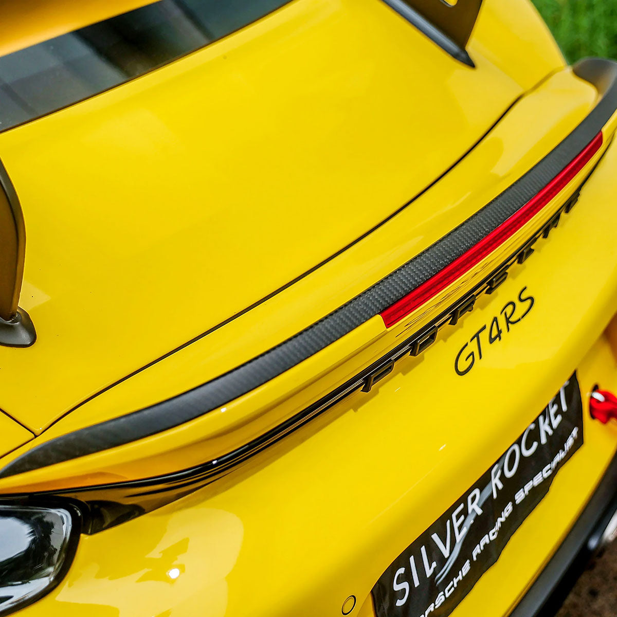 SilverRocket Dry Carbon Fiber Rear Ducktail Gurney Flap | Porsche GT4 RS