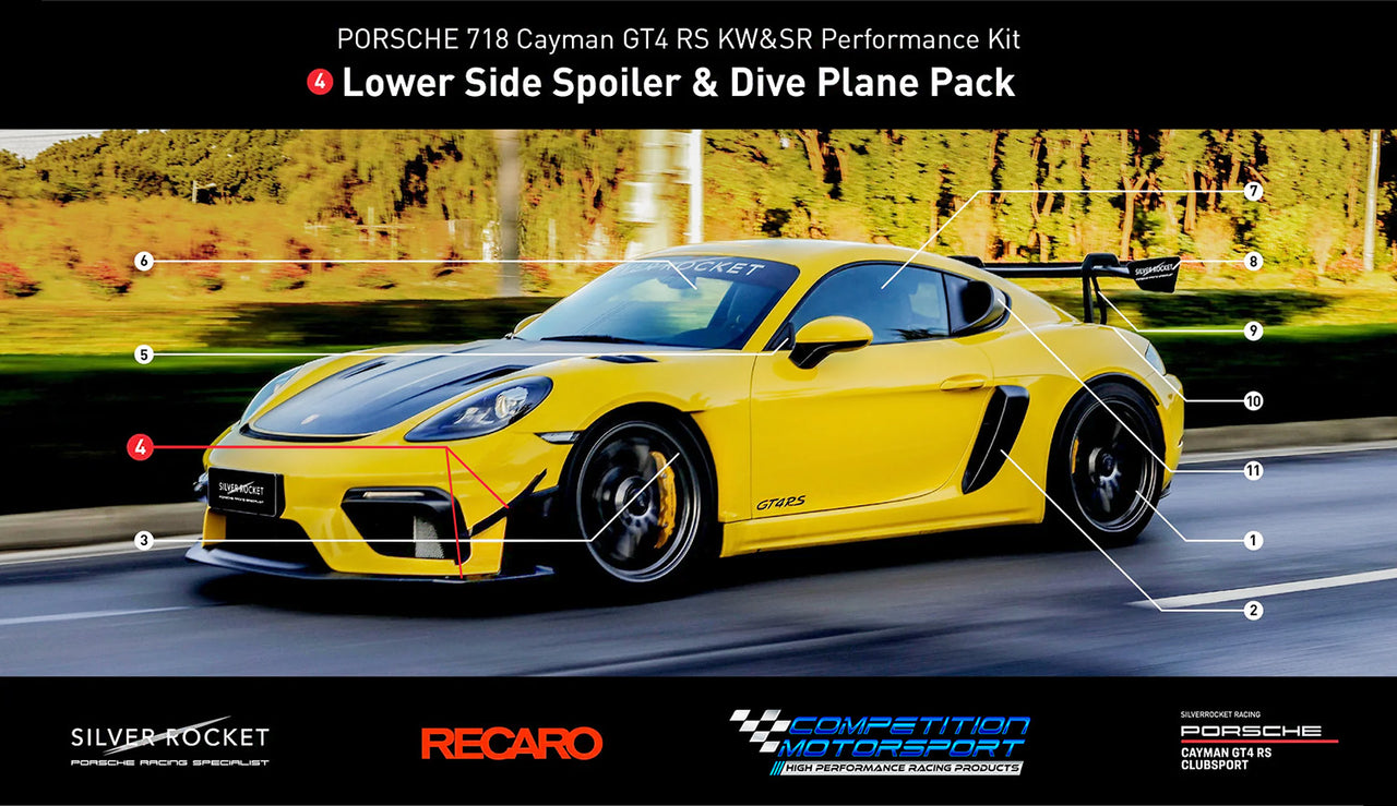 SilverRocket Dry Carbon Fiber Clubsport Dive Plane & Lower Side Spoiler Pack