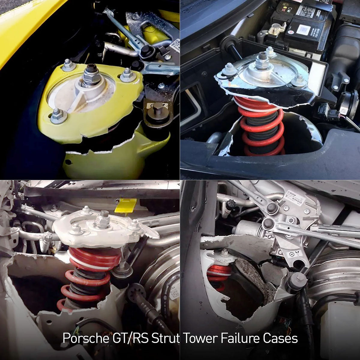 SilverRocket Custom Porsche Motorsport Front Strut Tower Reinforcement Plates