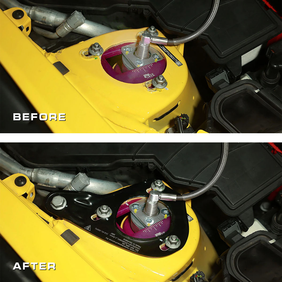 SilverRocket Custom Porsche Motorsport Front Strut Tower Reinforcement Plates