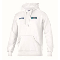 Thumbnail for White hoodie with visible branding on a white background