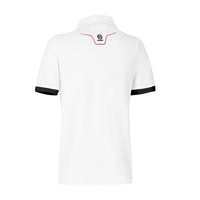 Thumbnail for Back view of Sparco Martini Lady Polo in white with red neckline stitching and black sleeve trim -image