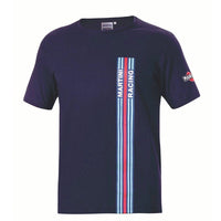Thumbnail for Navy blue t-shirt with Martini Racing logo and stripes on a white background