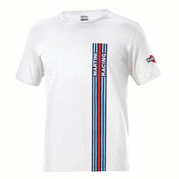 Thumbnail for White t-shirt with Martini Racing logo and stripes on a white background