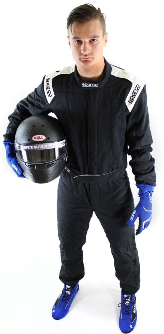 Sparco Conquest Race Suit Black / Blue Will Ringwelski Front Image