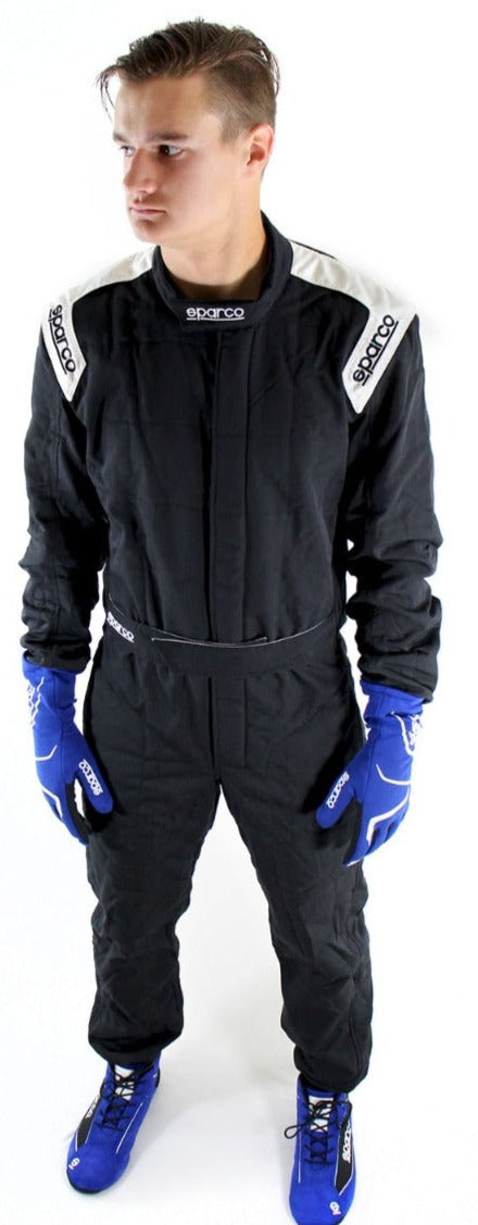 Sparco Conquest Race Suit Black / Blue William Ringwelski Front Image