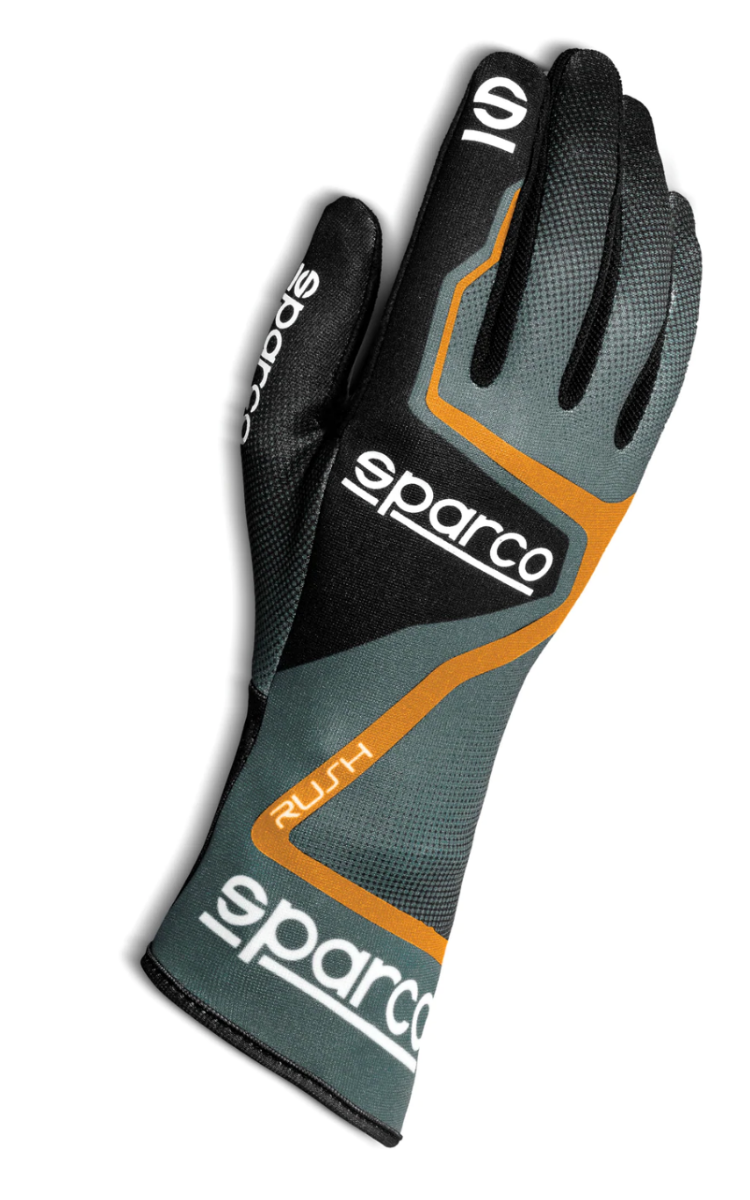 Sparco Rush Kart Racing Glove - Grey/Orange Image