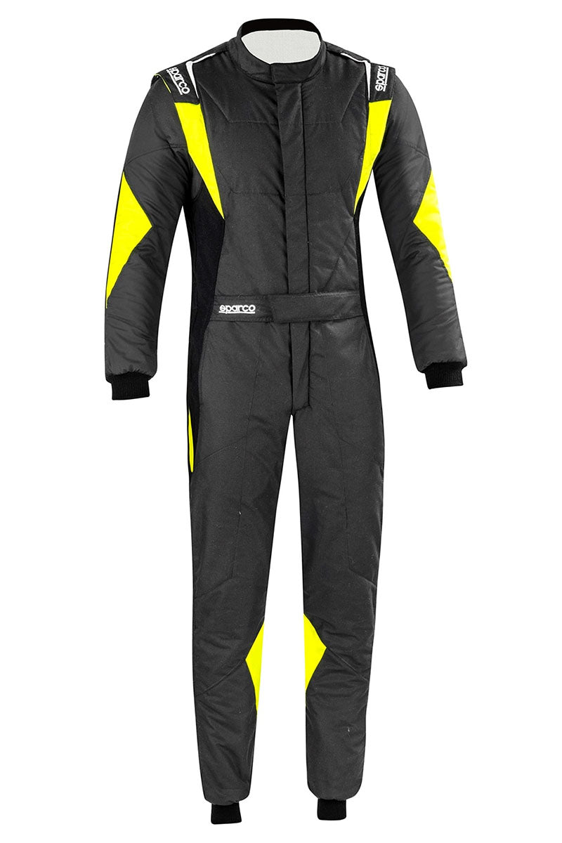 Sparco Superleggera Race Suit Black / Yellow Front Image