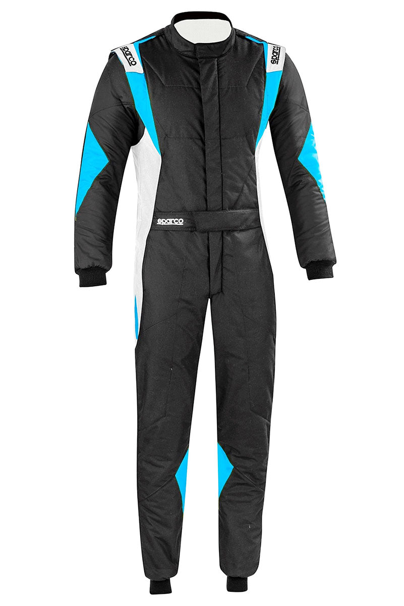 Sparco Superleggera Race Suit Black / Blue Front Image