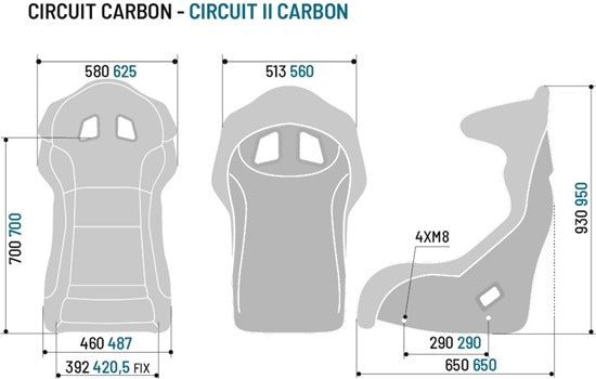 Sparco Circuit Carbon Fiber Racing Seats (Circuit II QRT) - Large