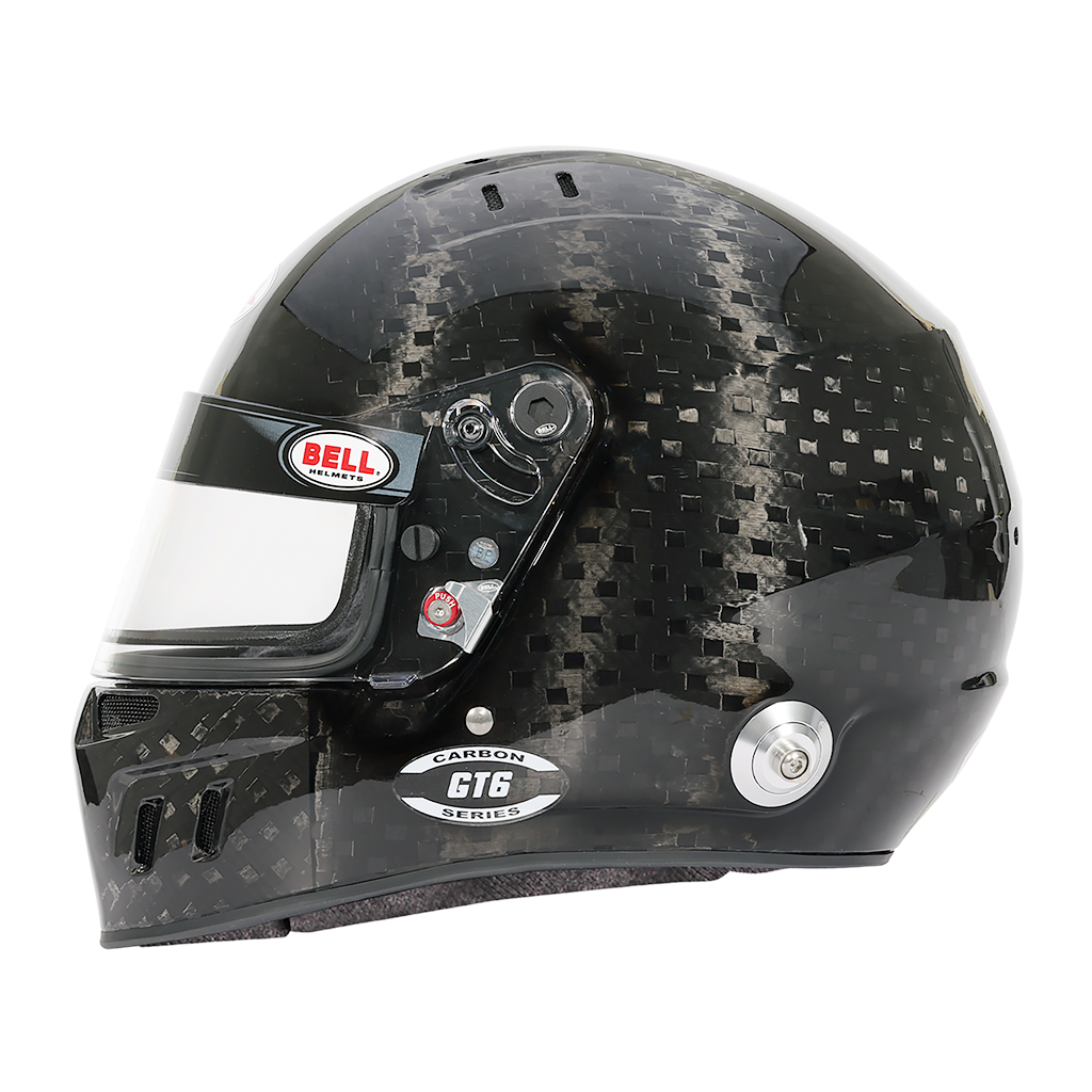 Lightweight Bell GT6 Carbon SA2025 helmet designed for professional drivers
