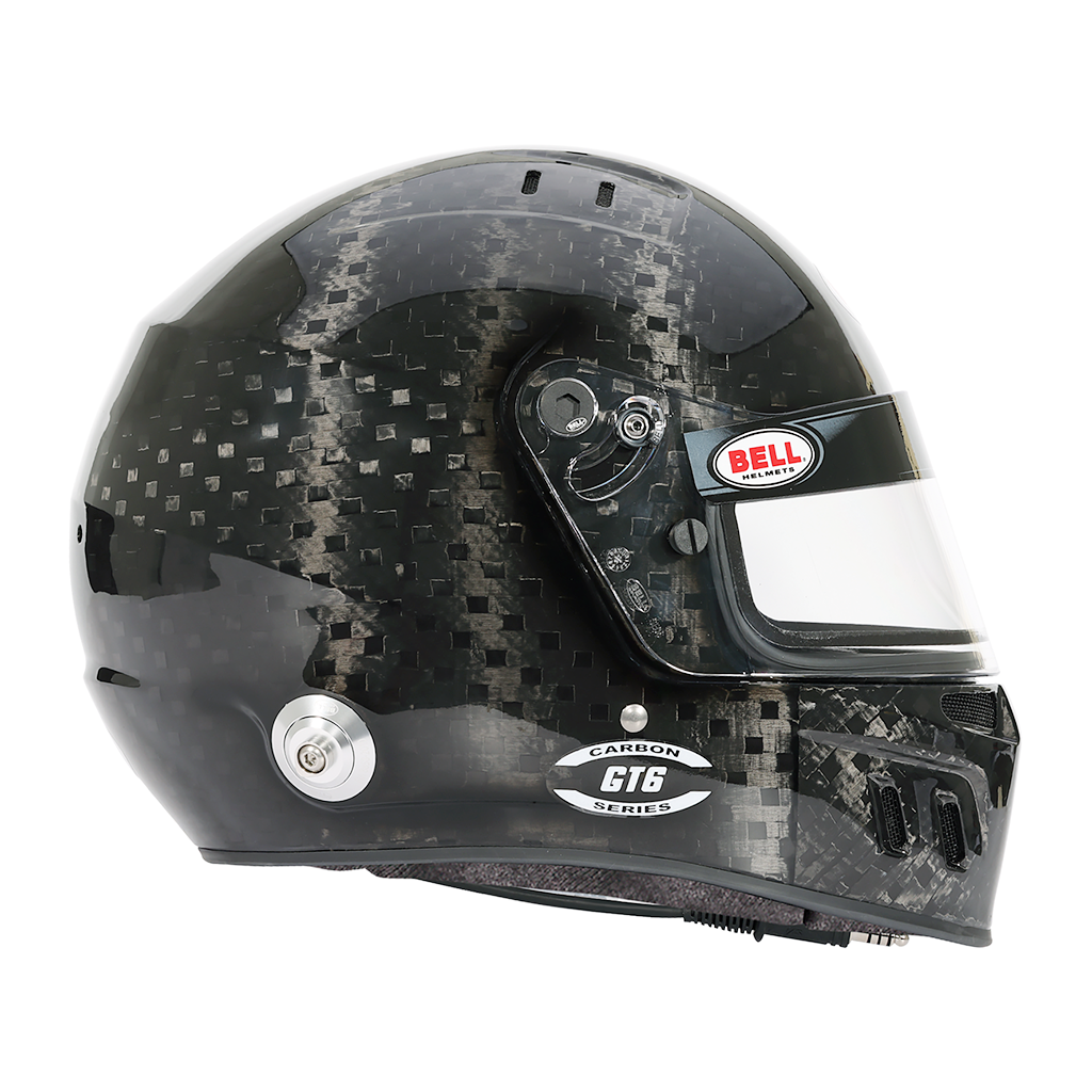 Bell GT6 RD-4C Carbon Fiber helmet close-up of high-strength carbon weave