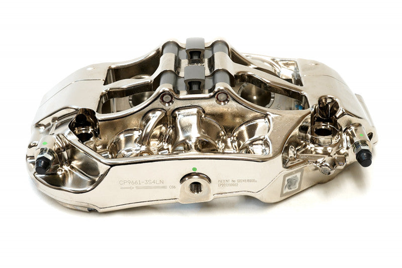 AP racing Metallic brake caliper on a white background