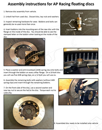 Thumbnail for AP Racing J Hook 380mm Rear Floating Racing Brake Rotors Installation Instructions Image