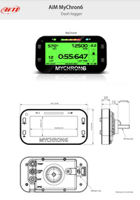 Thumbnail for AiM-Mychron-6-Data-Logger-Kart-Racing-Dash-Dimensions-Image