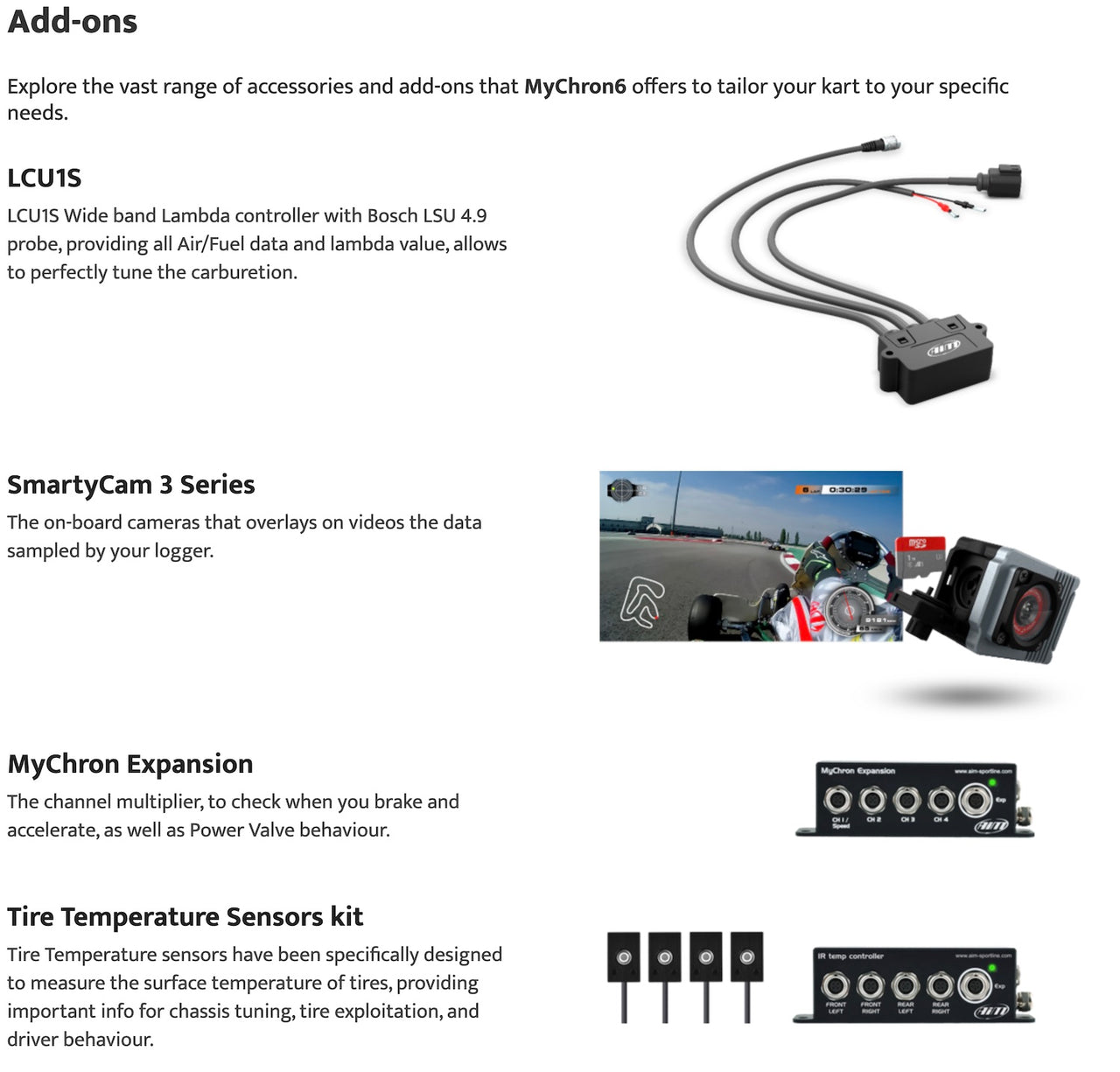 AiM-Mychron-6-Data-Logger-Kart-Racing-Dash-Options-Image