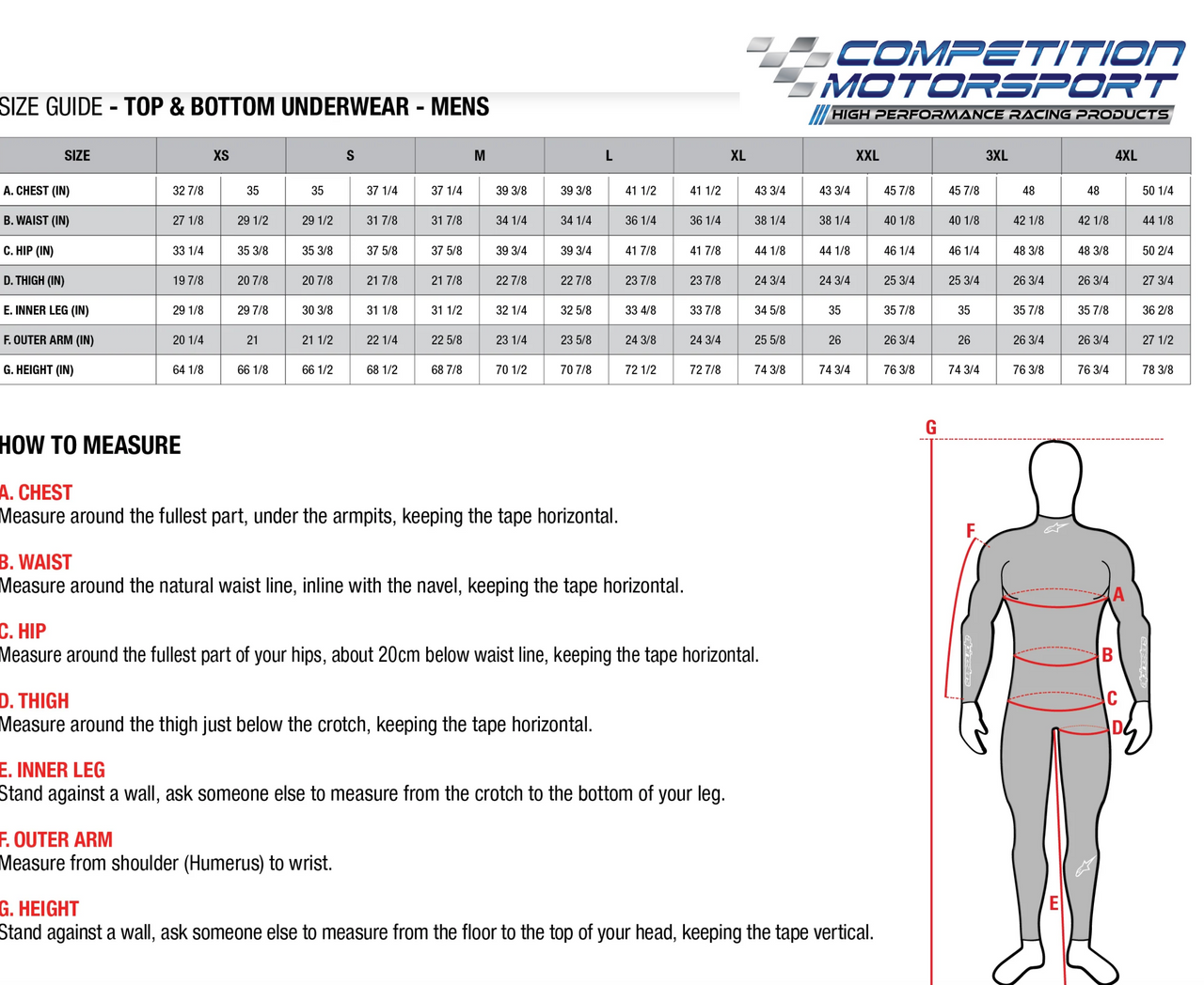 Alpinestars-underlayer-size chart-image