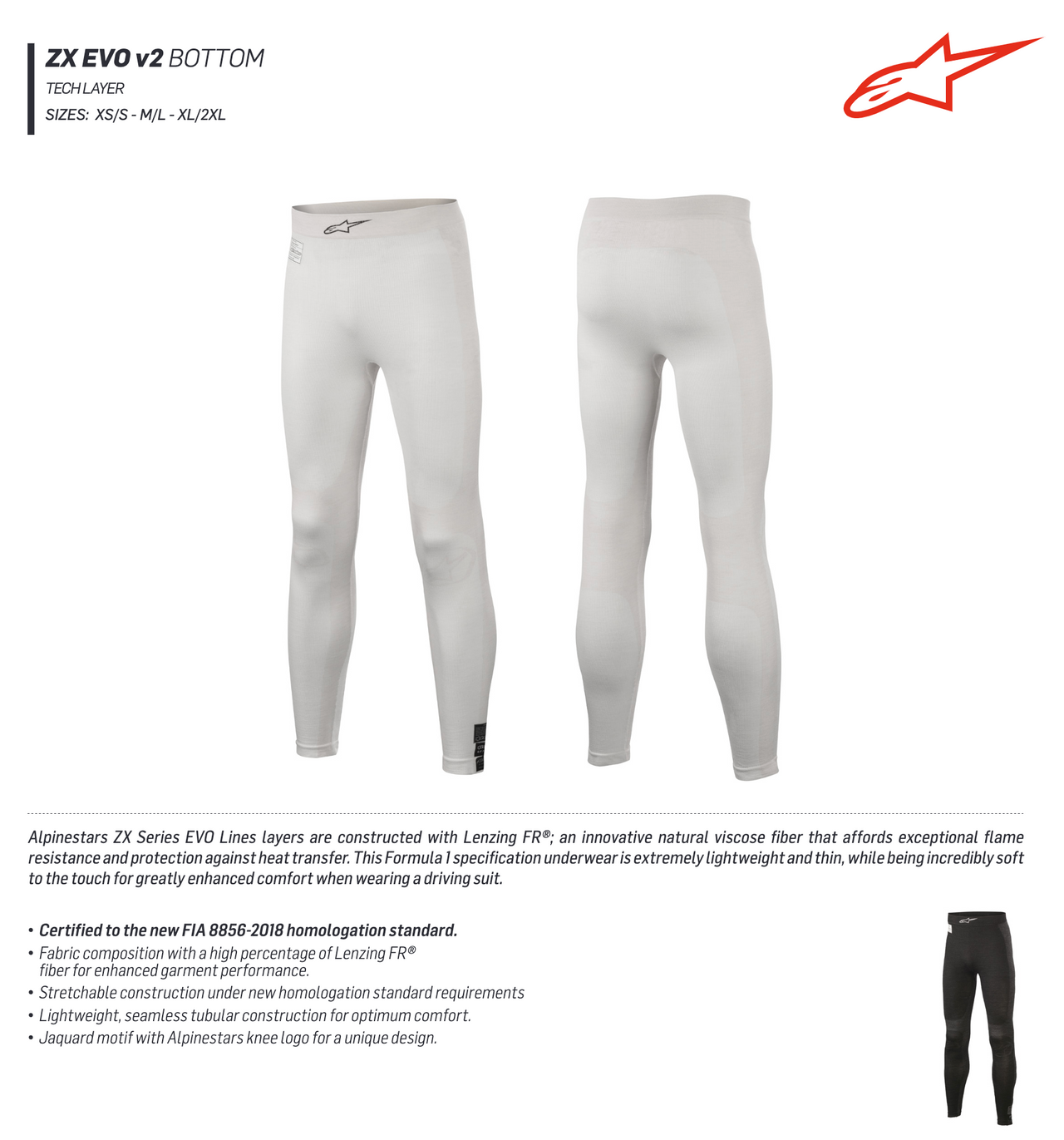 Alpinestars ZX EVO v2 Underlayer Pants