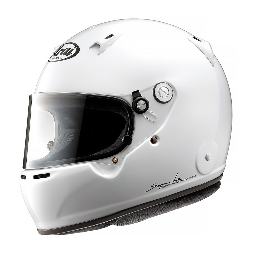 Arai GP-5W SA2020 auto racing helmet in white gel coat