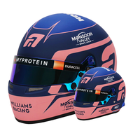 Thumbnail for bell hp77 half scale helmet alex albon replica alongside full-sized helmet