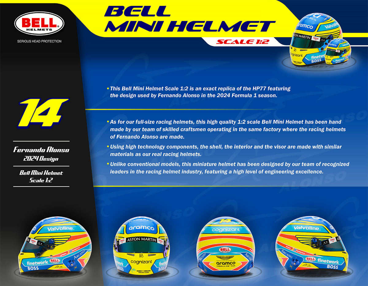 Bell HP77 2024 Fernando Alonso 1:2 Mini Helmet