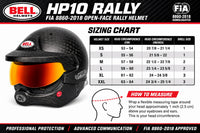 Thumbnail for Bell HP10 Rally FIA 8860-2018 Carbon Fiber Rally Helmet sizing chart