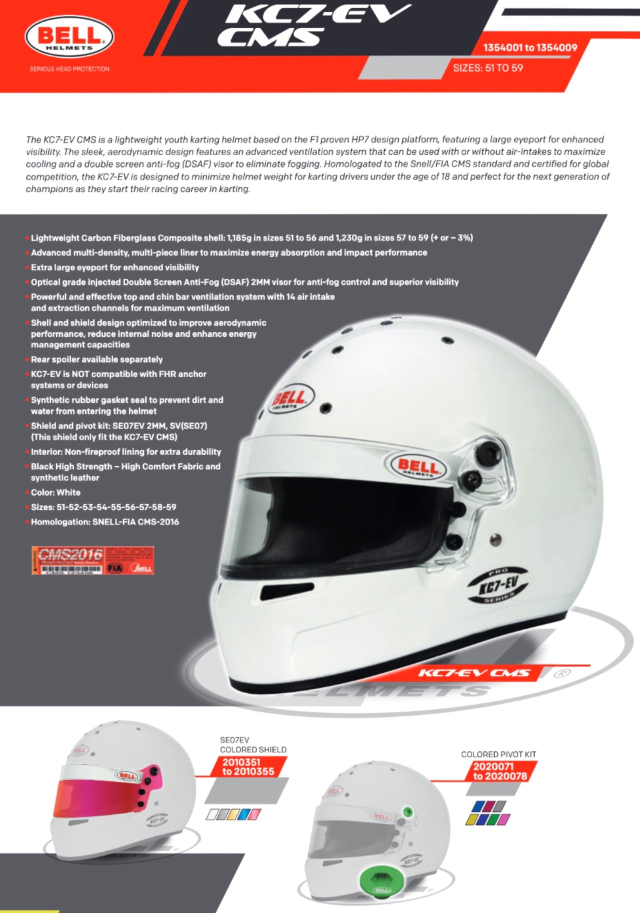 bell helmet 59 cm size medium vs large KC7-EV CMS - White