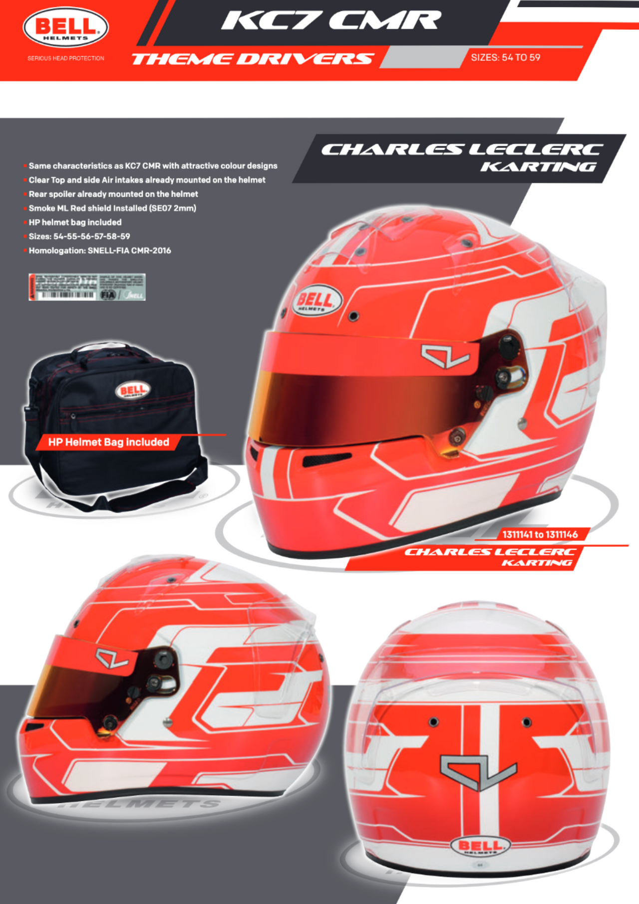 bell crash helmet dealers Bell KC7-CMR Charles Leclerc Helmet in stock @ Competition Motorsport