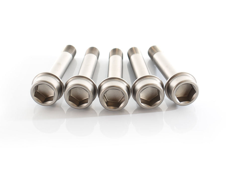 Competition Motorsport titanium high-strength wheel bolts with traditional Ferrari hex drive strong light and affordable.