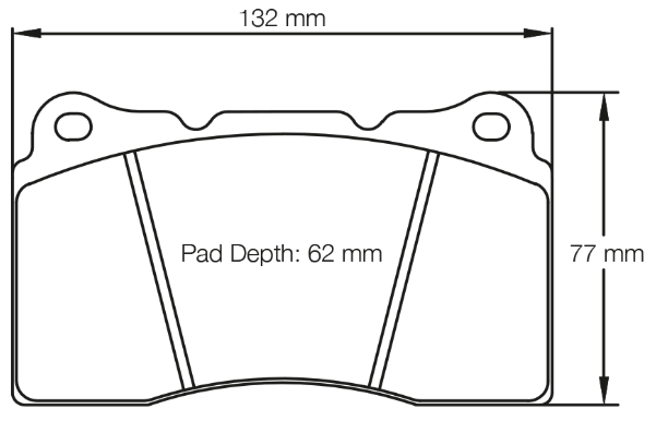 Carbotech CT1001 Brake Pad Dimension Image