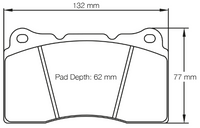 Thumbnail for Carbotech CT1001 Brake Pad Dimension Image