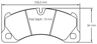 Thumbnail for Carbotech CT1007 Brake Pad Dimension Image