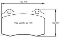 Thumbnail for Carbotech CT1053 Brake Pad Dimension Image