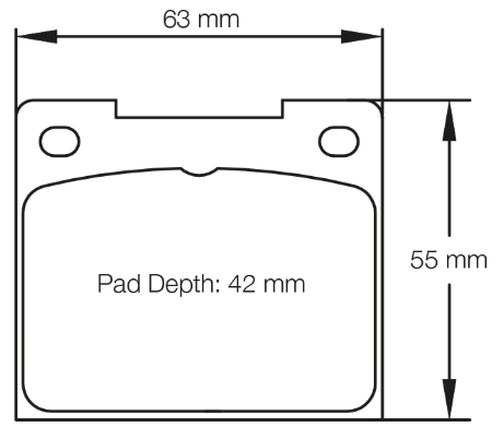 Carbotech CT1124 Brake Pad Dimension Image