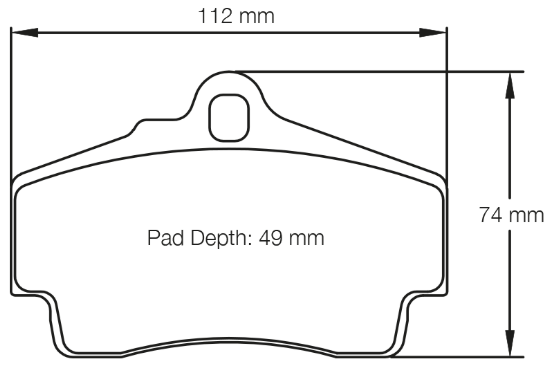 Carbotech CT1134 Brake Pad Dimension Image