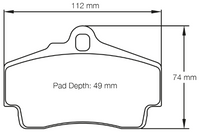 Thumbnail for Carbotech CT1134 Brake Pad Dimension Image