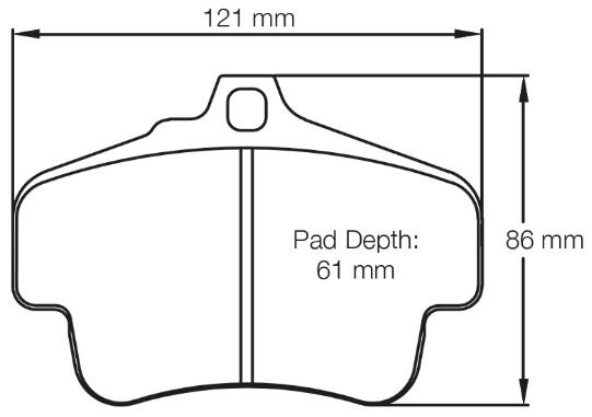 Carbotech CT1135 Brake Pad Dimension Image