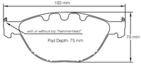 Thumbnail for Carbotech CT1151 Brake Pad Dimension Image