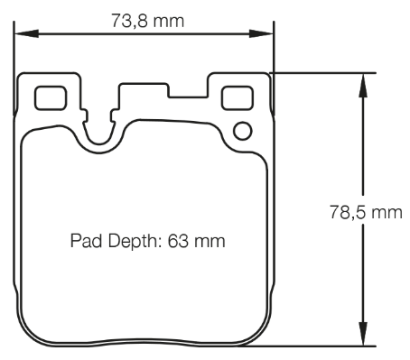 Carbotech CT1155 Brake Pad Dimension Image
